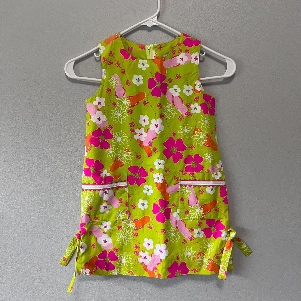 Lilly Pulitzer Floral Flip Flop Shift Dress Size 5